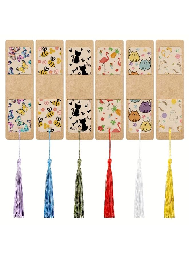 96PCS Acrylic Bookmark Set With Colored Tassels DTF Stickers DIY Jewelry Craft Style 4 - Image 5